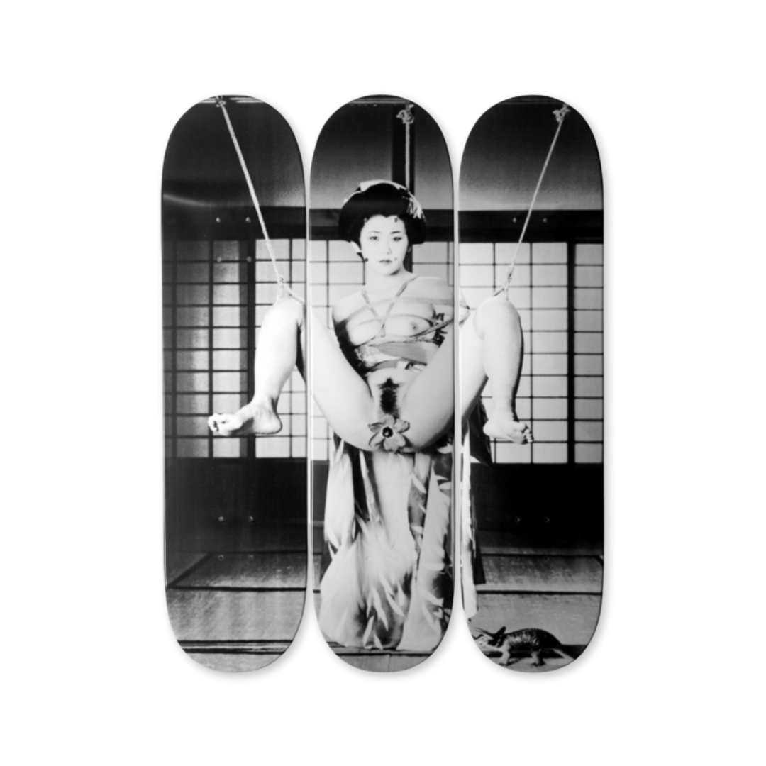 Ai Weiwei Geisha artwork THE SKATEROOM hand signed bottom deck