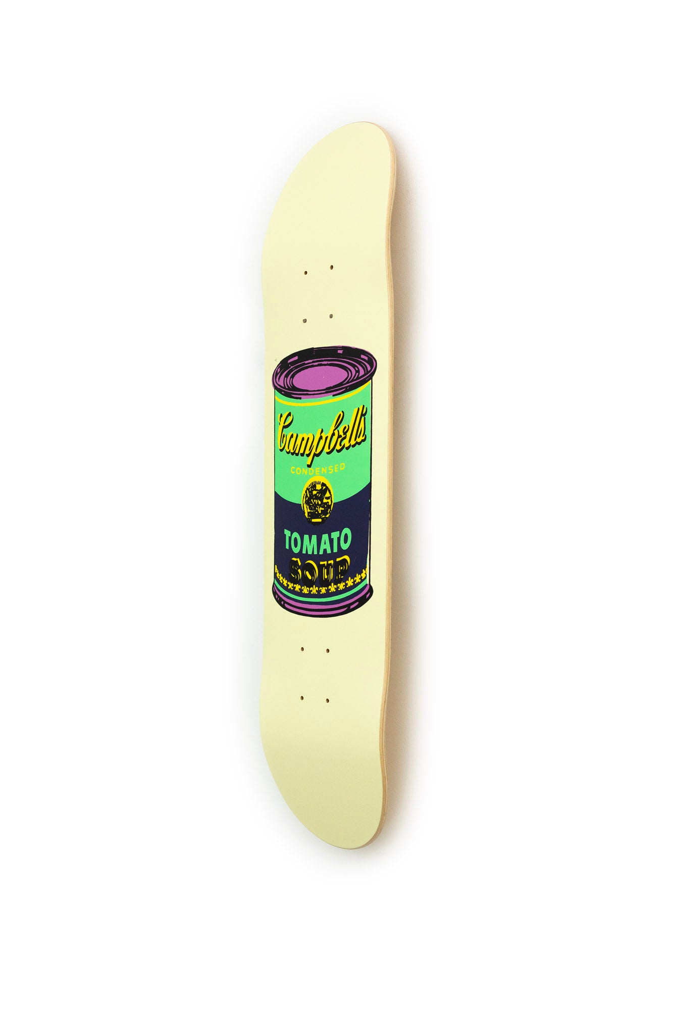 Andy warhol coloured campell's soup eggplant original art solo deck by THE SKATEROOM bottom edition