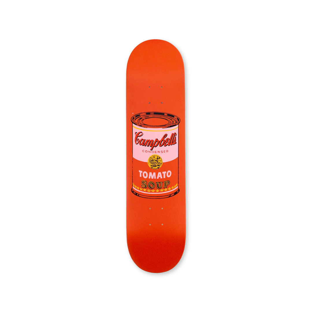 Andy warhol coloured campell's soup peach original art solo deck by THE SKATEROOM bottom edition