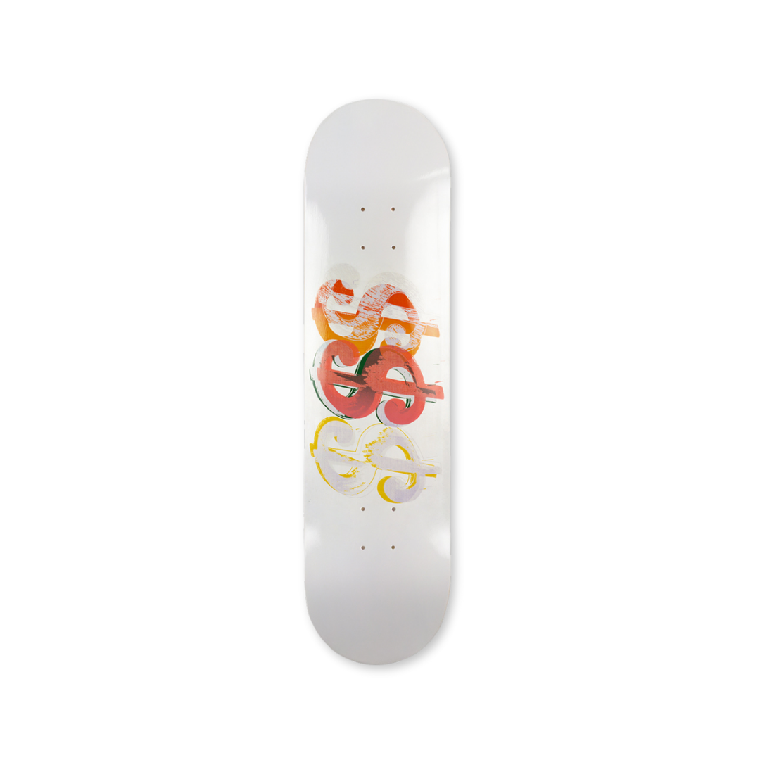 dollar sign 3 by Andy warhol THE SKATEROOM solo deck bottom white