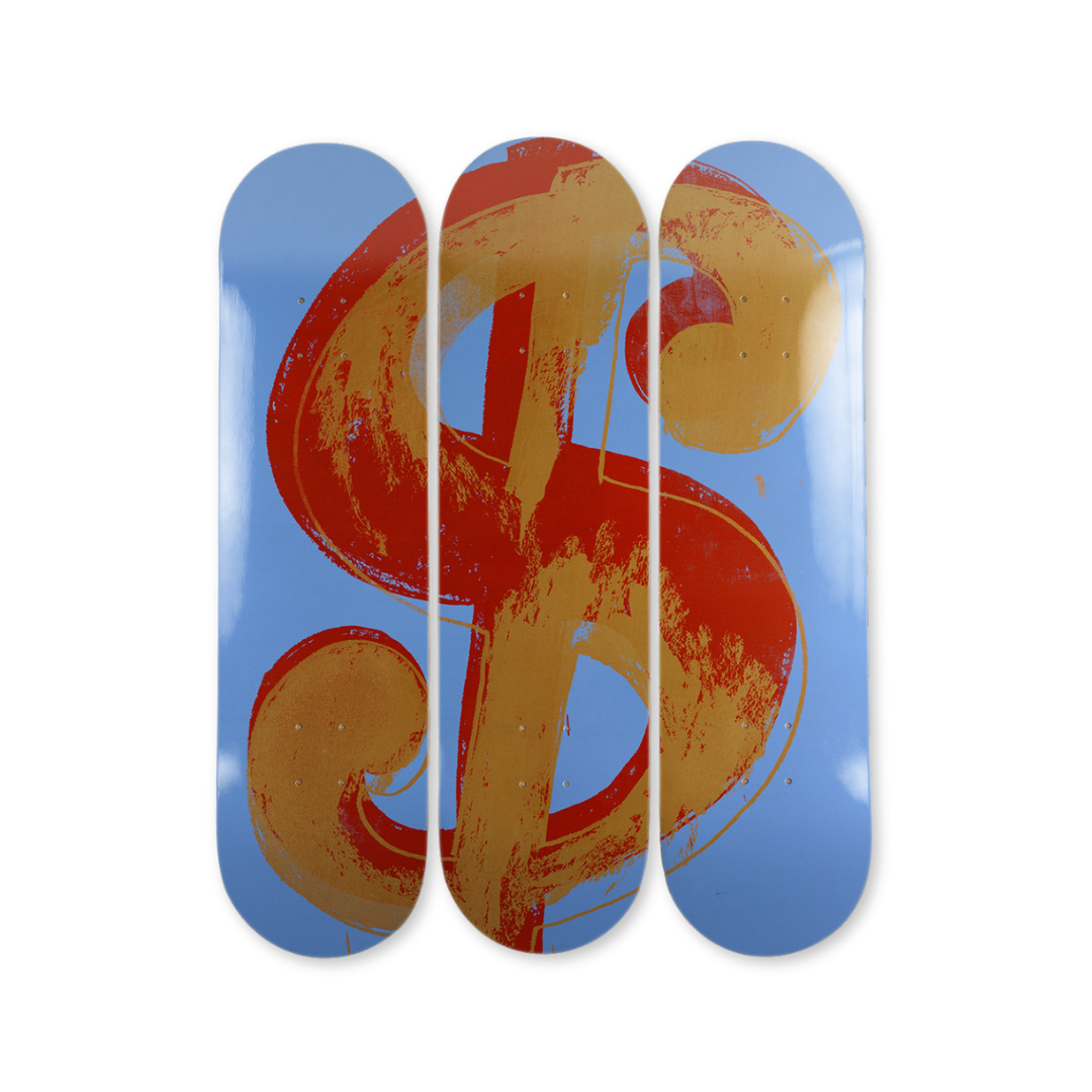 Andy warhol dollar sign blue original red orange bottom by the skateroom