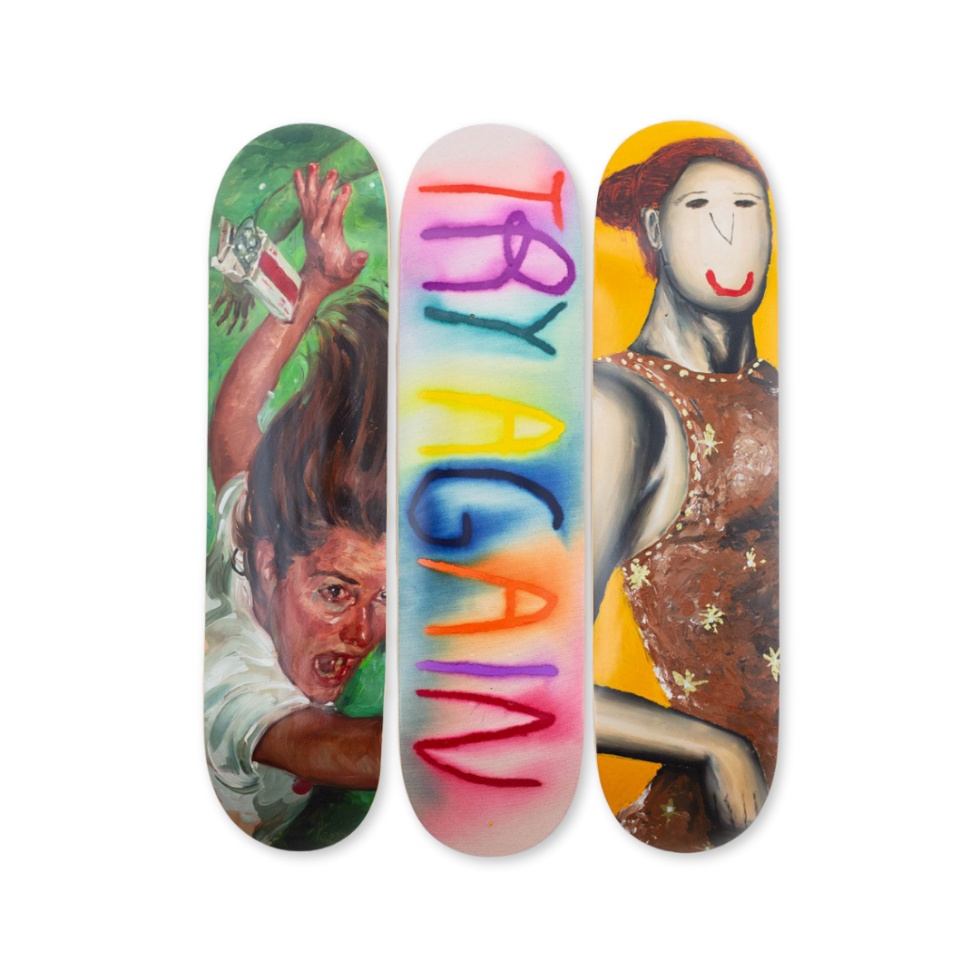 CB HOYO Evgen Čopi GORISEK Pascal MÖHLMANN falling bottom triptych by THE SKATEROOM collection