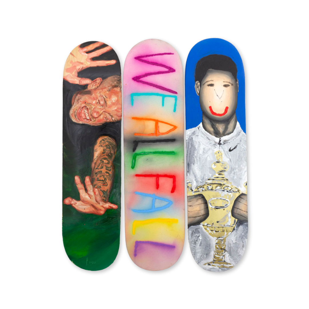 CB HOYO Evgen Čopi GORISEK Pascal MÖHLMANN we all fall bottom triptych by THE SKATEROOM collection original artwork