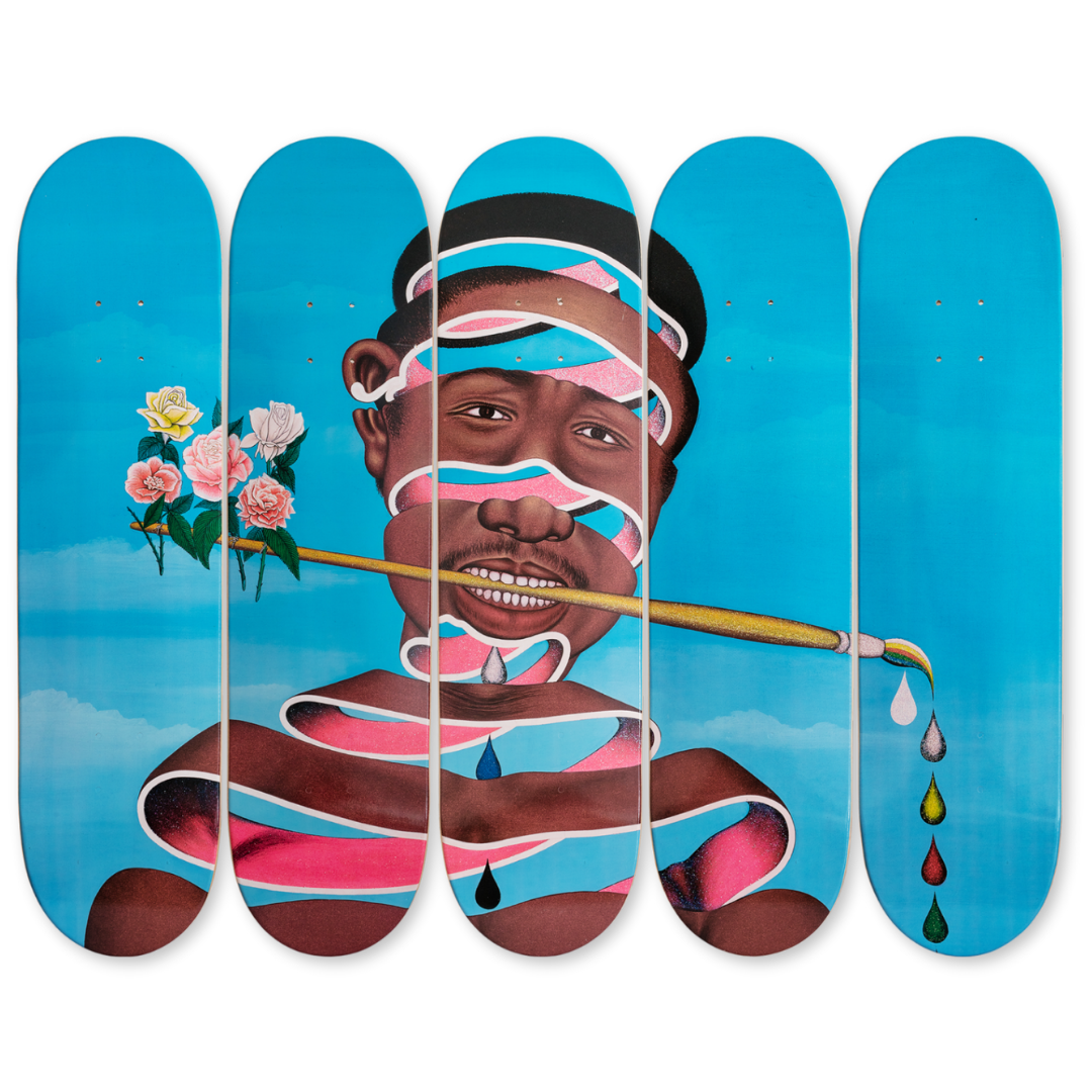 chéri samba j'aime la couleur by THE SKATEROOM pentaptych art limited bottom