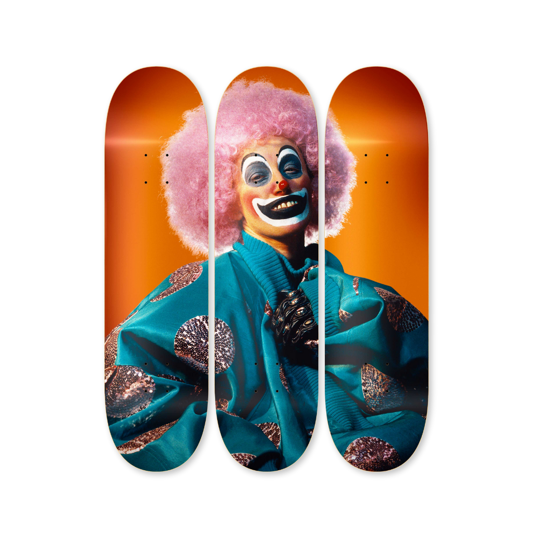 Cindy Sherman untitled 414 clown hand signed edition 2003 triptych bottom by the skateroom