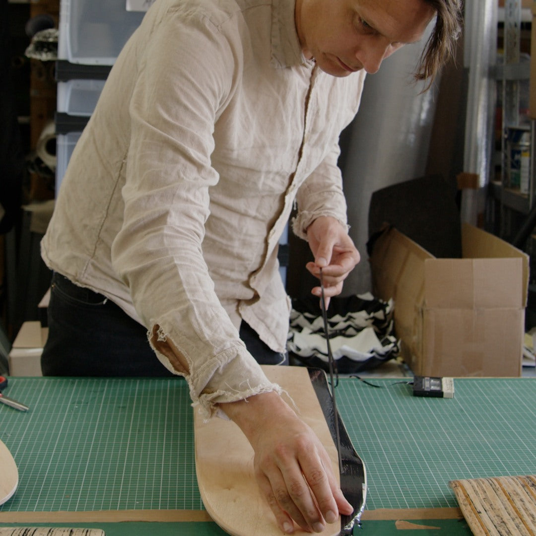 artist gregor hildebrandt creating his original artwork for THE SKATEROOM