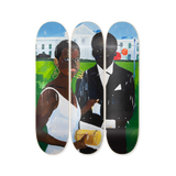 Henry Taylor Cicely and miles visit the obamas triptych skateboard bottom by the skateroom
