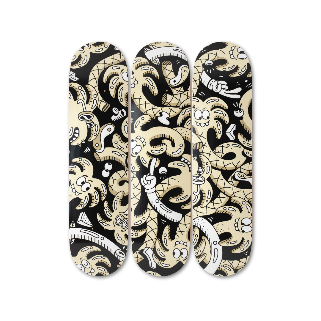 Jeremyville's Rose skateboard art by the skateroom