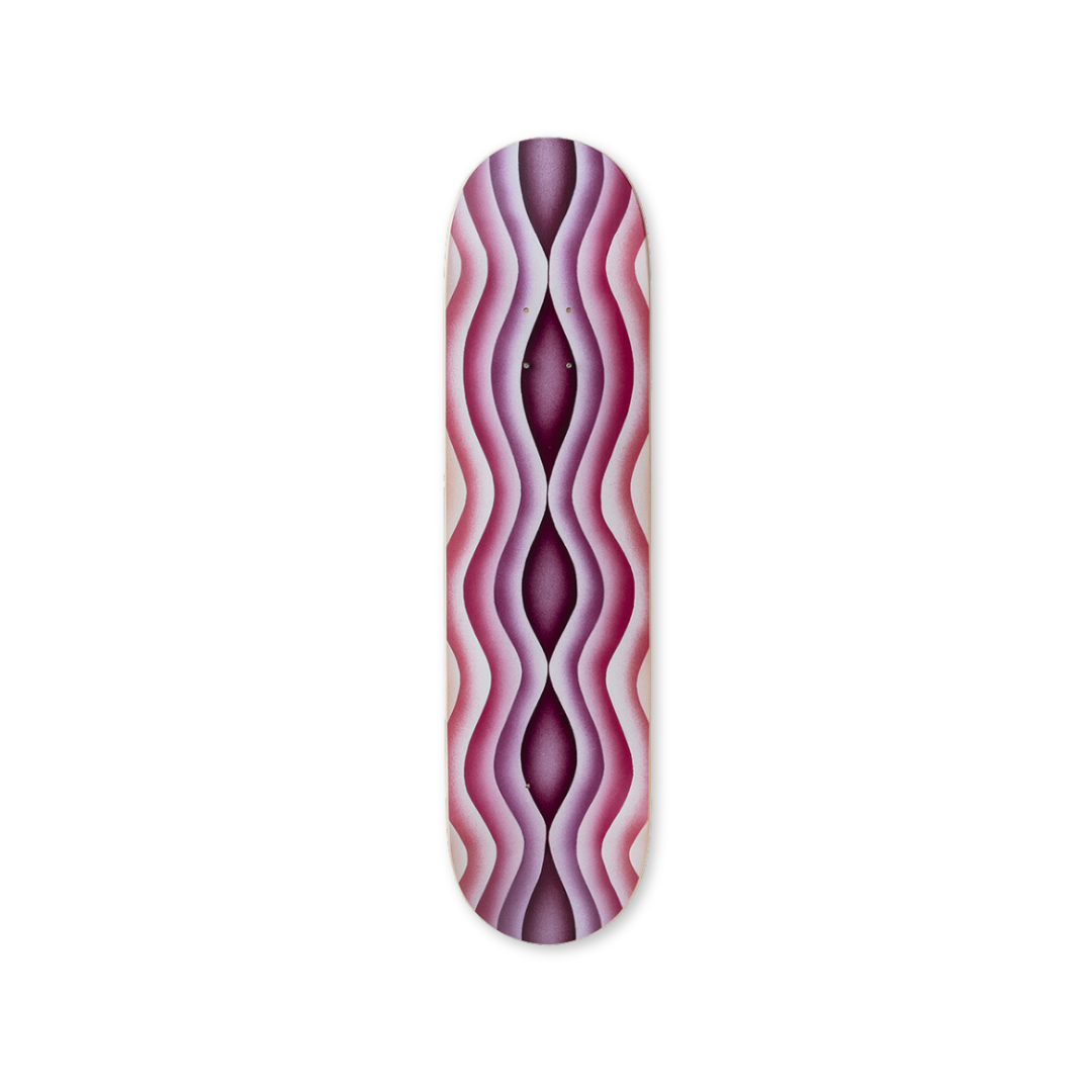 Judy Chicago's Dark Ripple skateboard art by the skateroom