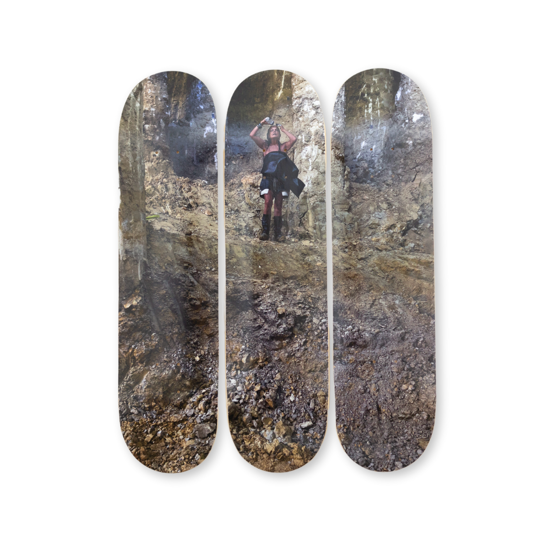 Juergen's Teller Michèle Lamy No.28, Barjac 2022, Hand-signed by MICHELE LAMY skateboard art by the skateroom