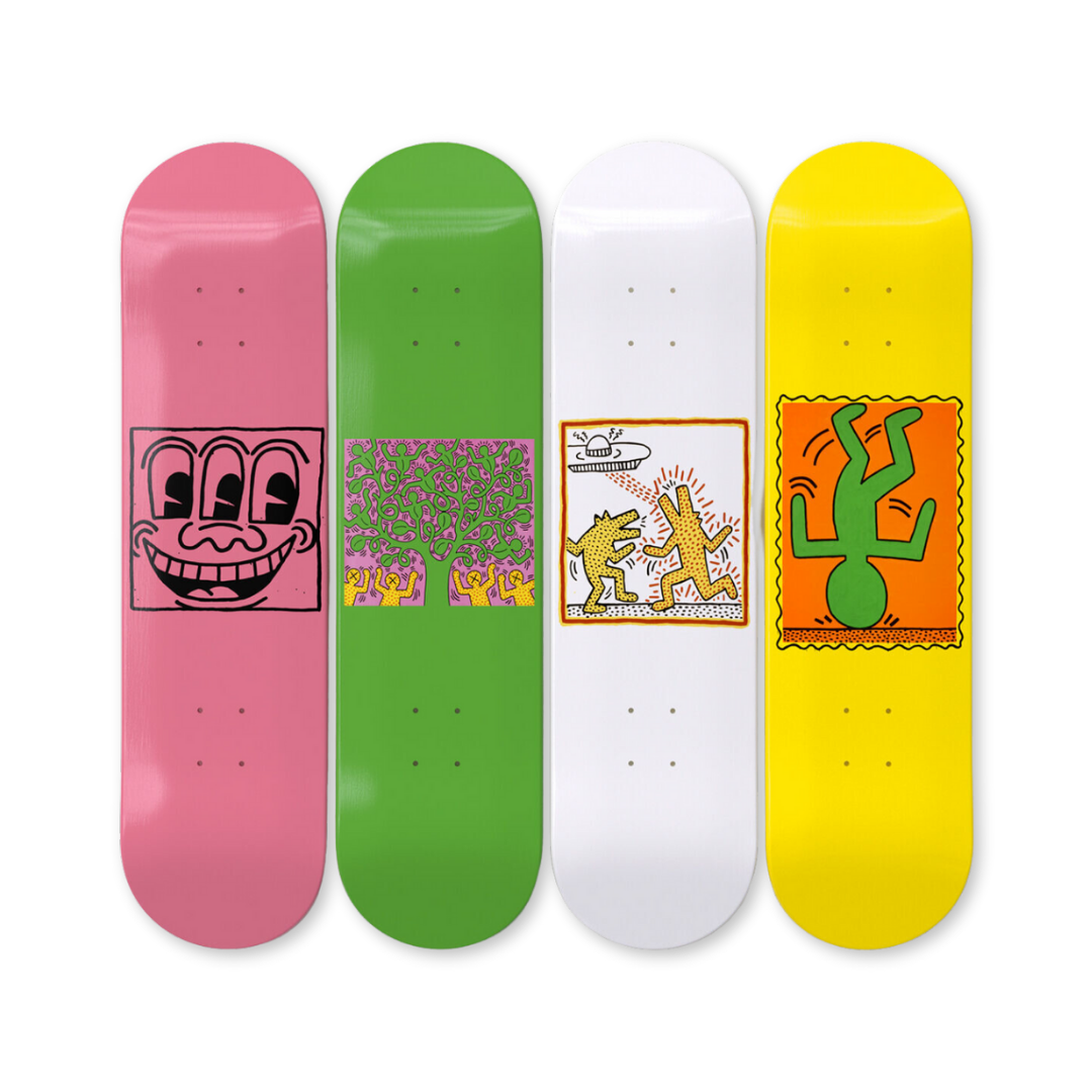Keith Haring's Art Is For Everybody Box Set skateboard art by the skateroom
