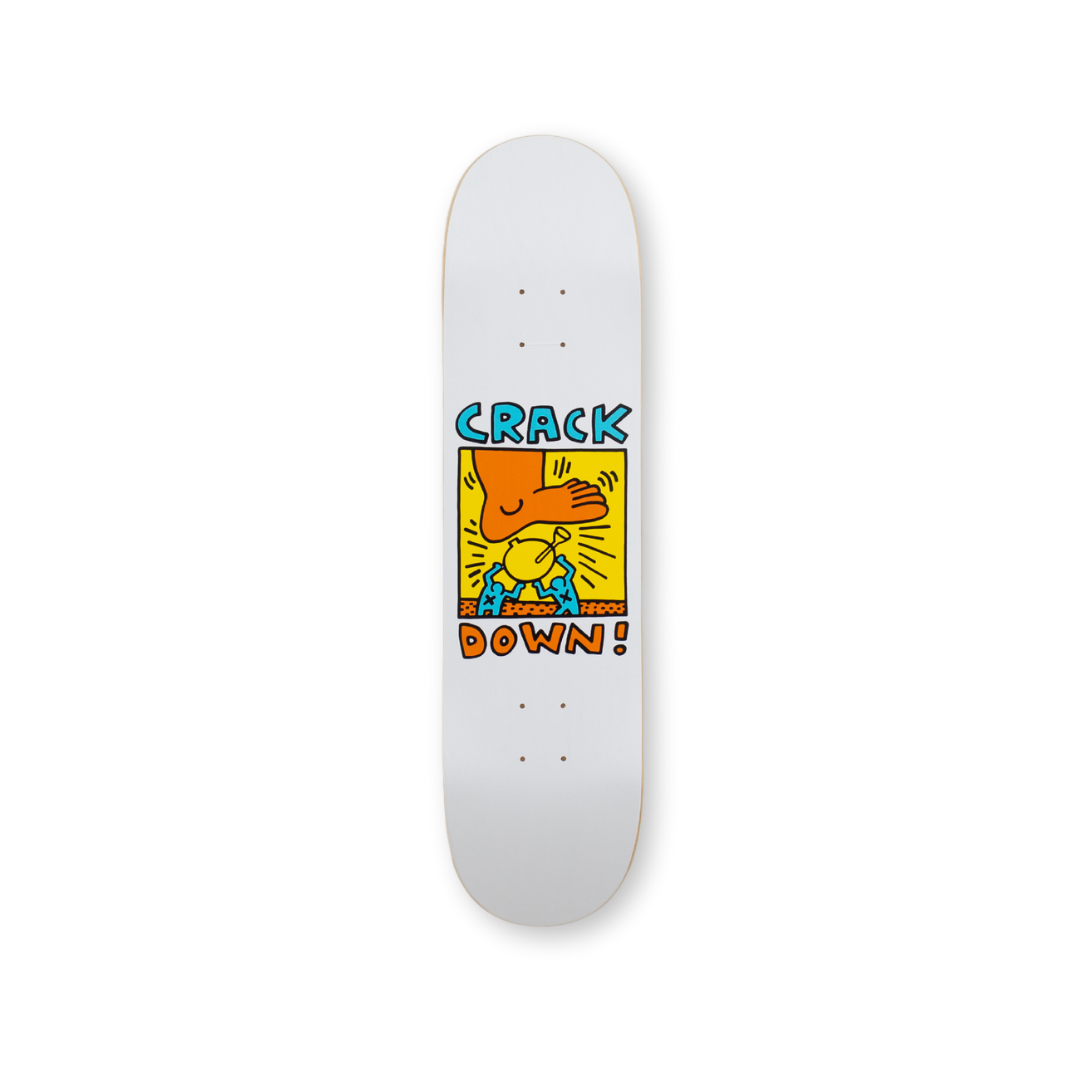 Keith Haring's Crack Down skateboard art by the skateroom