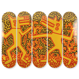 Keith Haring's Monsters skateboard art by the skateroom
