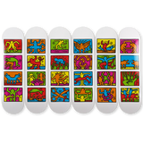 Keith Haring's Retrospect skateboard art by the skateroom