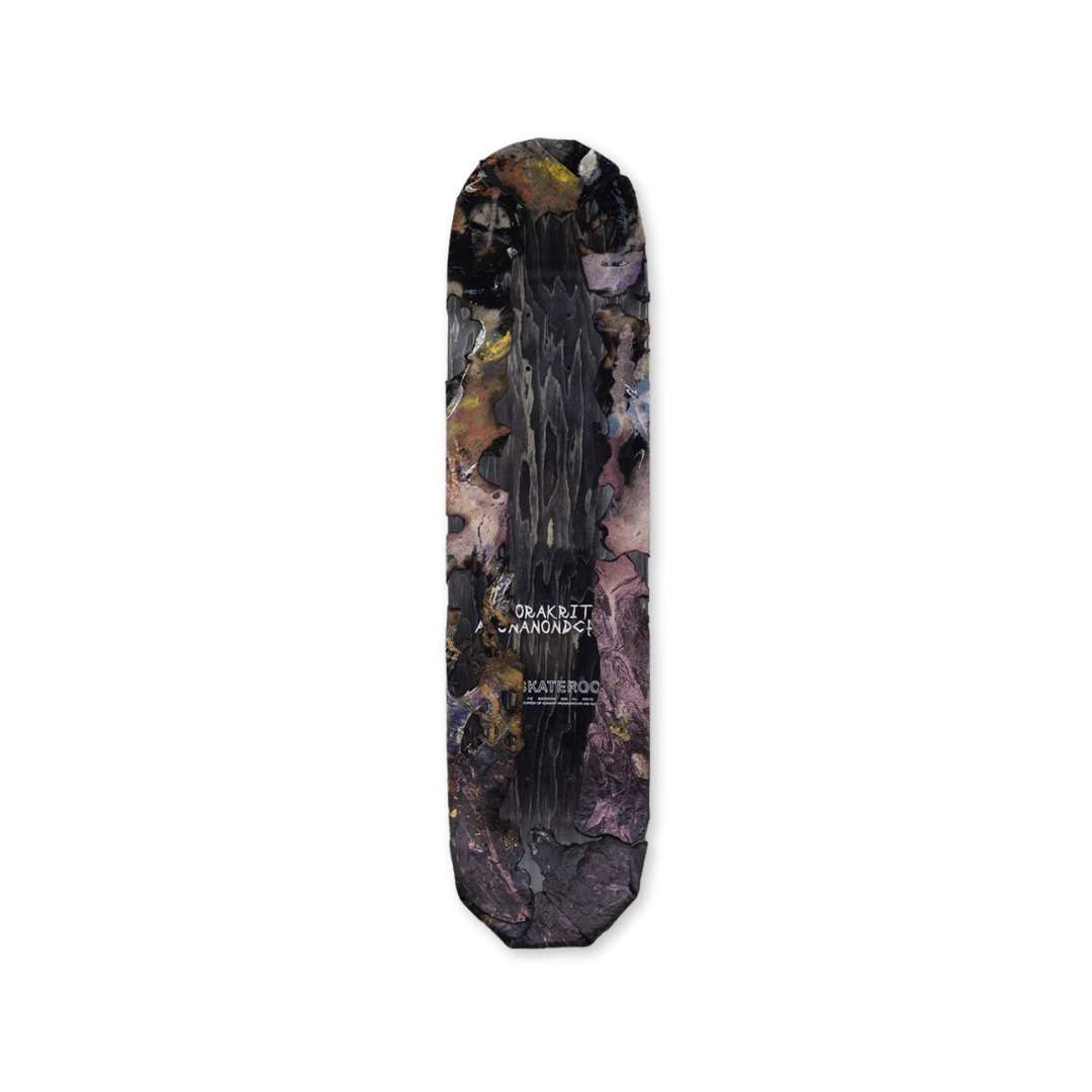 Korakrit Arunanondchai's Earth Blood 2 skateboard art by the skateroom
