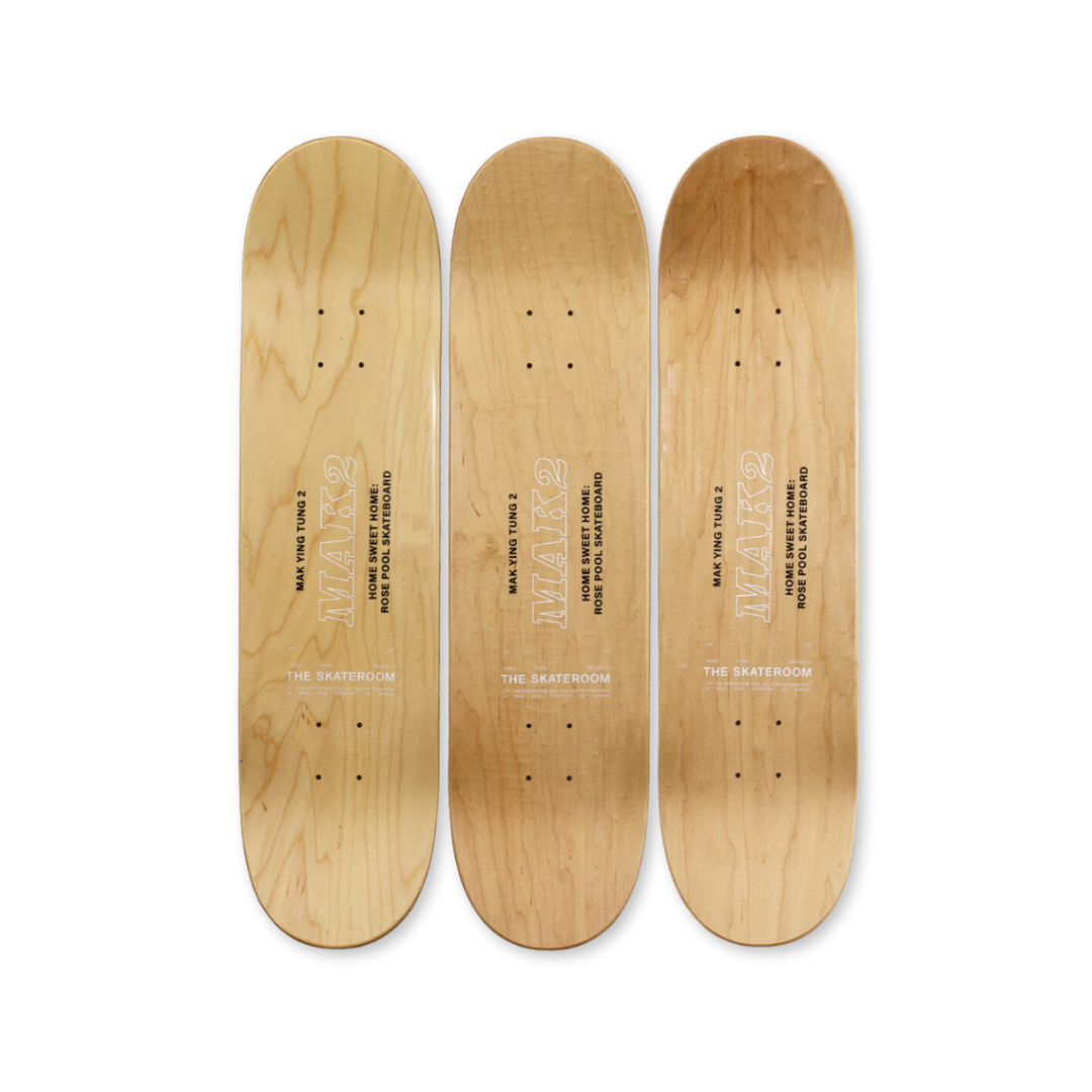 MAK2'S Home Sweet Home Rose Pool skateboard art by the skateroom