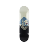 Charles M. Schulz's Apollo Launch skateboard art by the skateroom