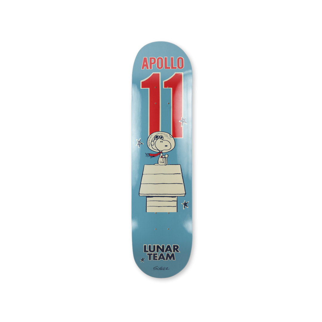 Charles M. Schulz's Apollo Lunar skateboard art by the skateroom