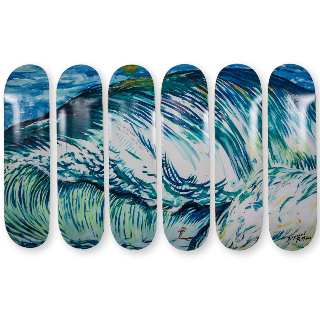 Raymond Pettibon's No Title (I see the...) 2019 skateboard art by the skateroom