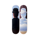 René Magritte's Décalcomanie skateboard art by the skateroom