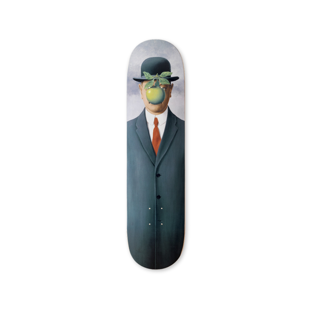 René Magritte's Le Fils De L'Homme skateboard art by the skateroom