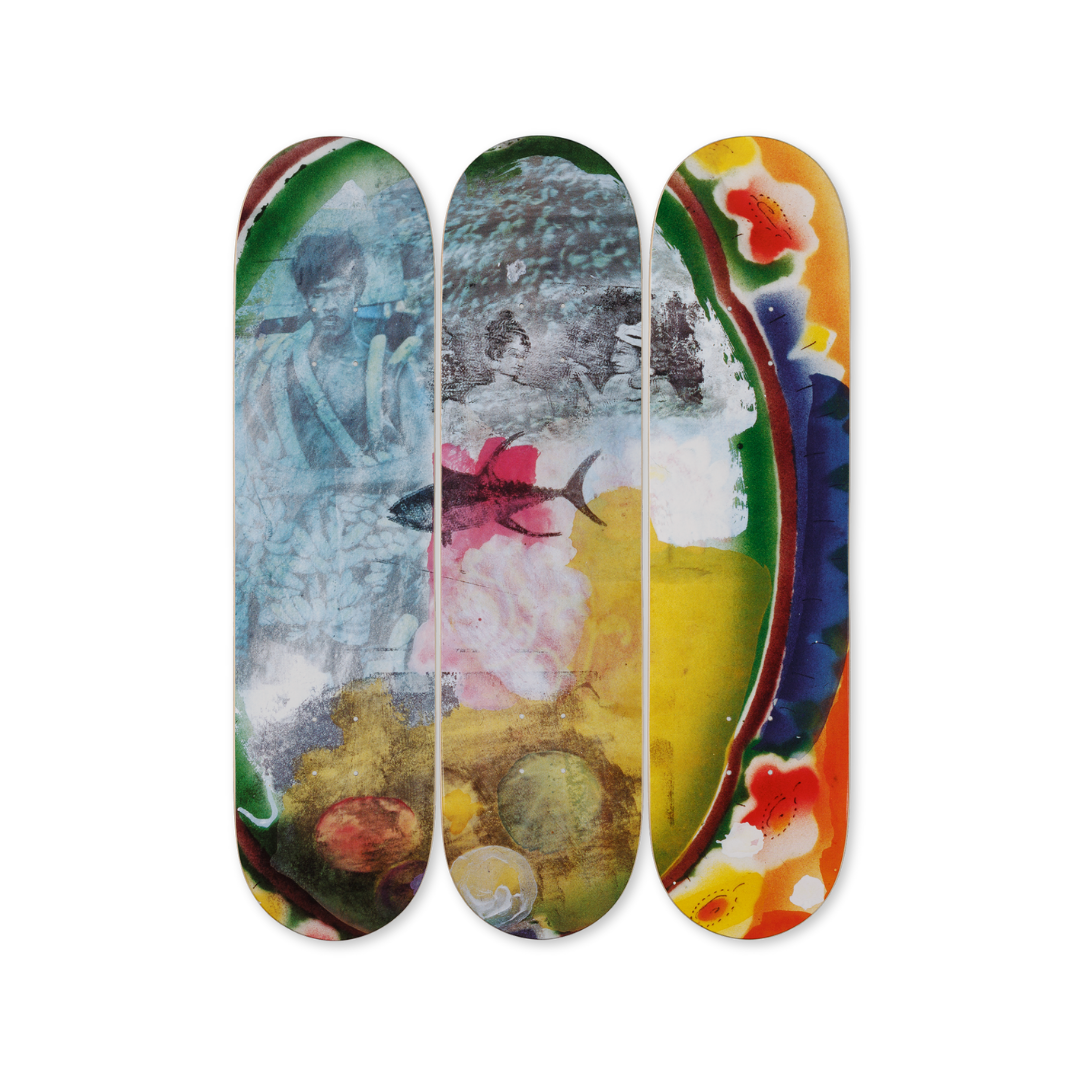 Robert Rauschenberg's Sri Lanka VI skateboard art by the skateroom
