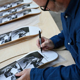 Ed Templeton signing his THE SKATEROOM limited Donny and Elissa argue over dices skate art editions