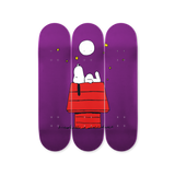 The Peanuts Global Artist Collective Tryptich by Rob Pruitt skateboard art by the skateroom