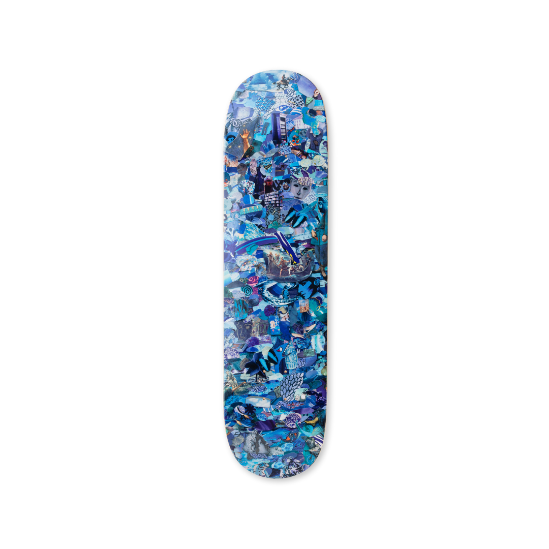 Vik Muniz's Eight Color Spectrum (blue) skateboard art by the skateroom
