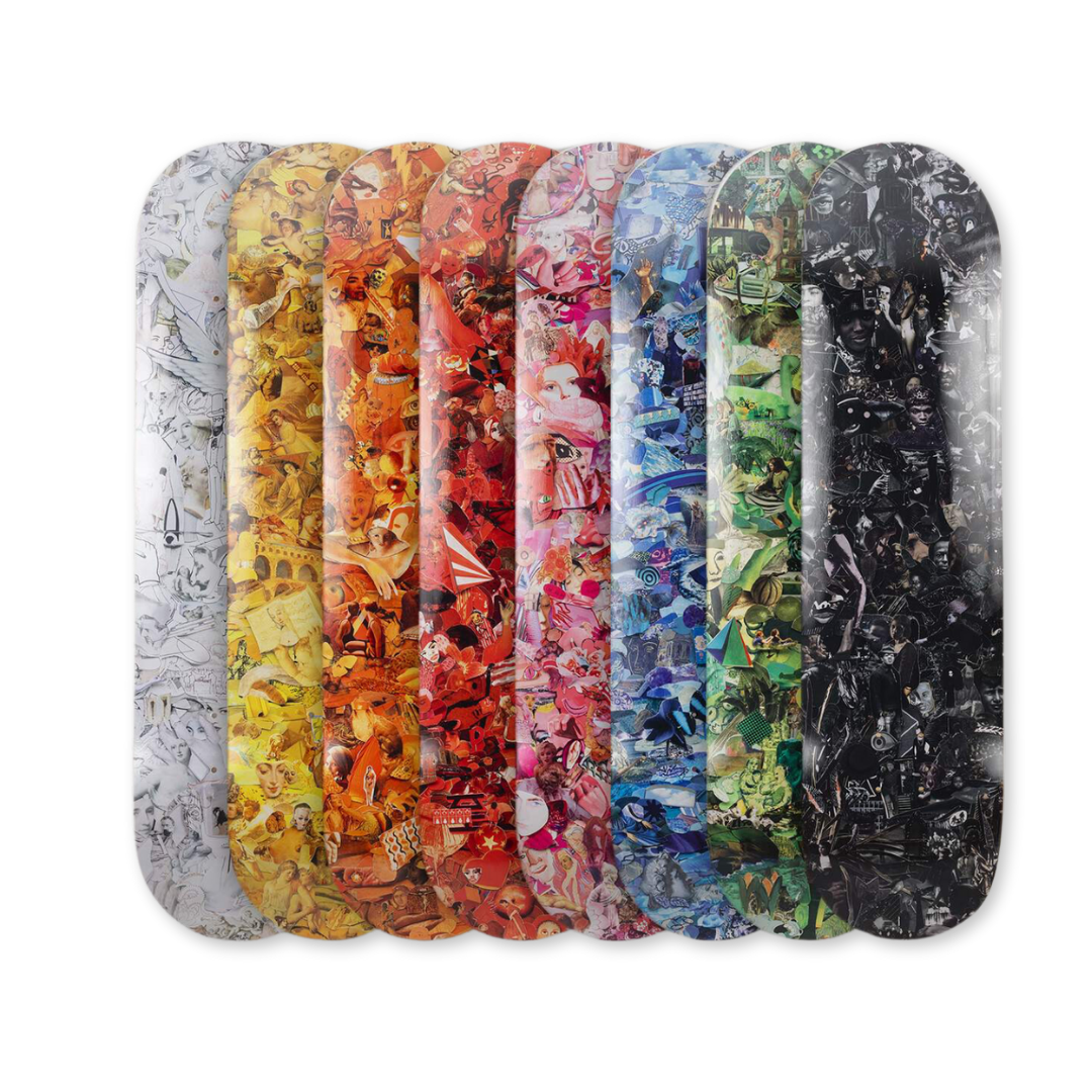 Vik Muniz's Eight Color Spectrum (box) skateboard art by the skateroom