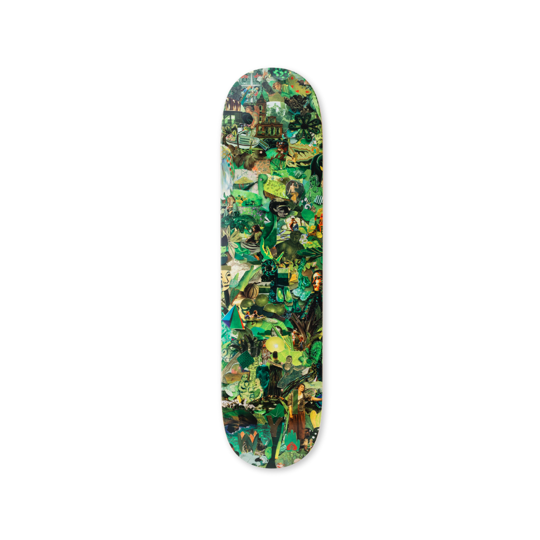 Vik Muniz's Eight Color Spectrum (green) skateboard art by the skateroom