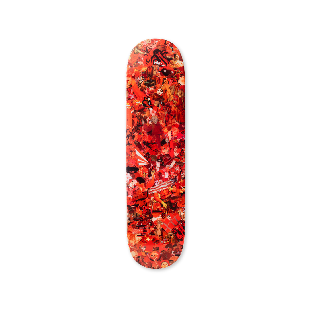 Vik Muniz's Eight Color Spectrum (red) skateboard art by the skateroom