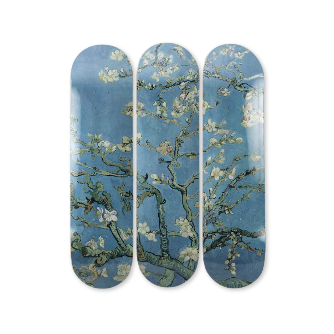 Vincent Van Gogh's Almond Blossoms skateboard art by the skateroom