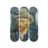 Vincent Van Gogh's Self portrait with grey felt hat skateboard art by the skateroom