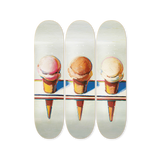 Wayne Thiebaud's Three Cones skateboard art by the skateroom