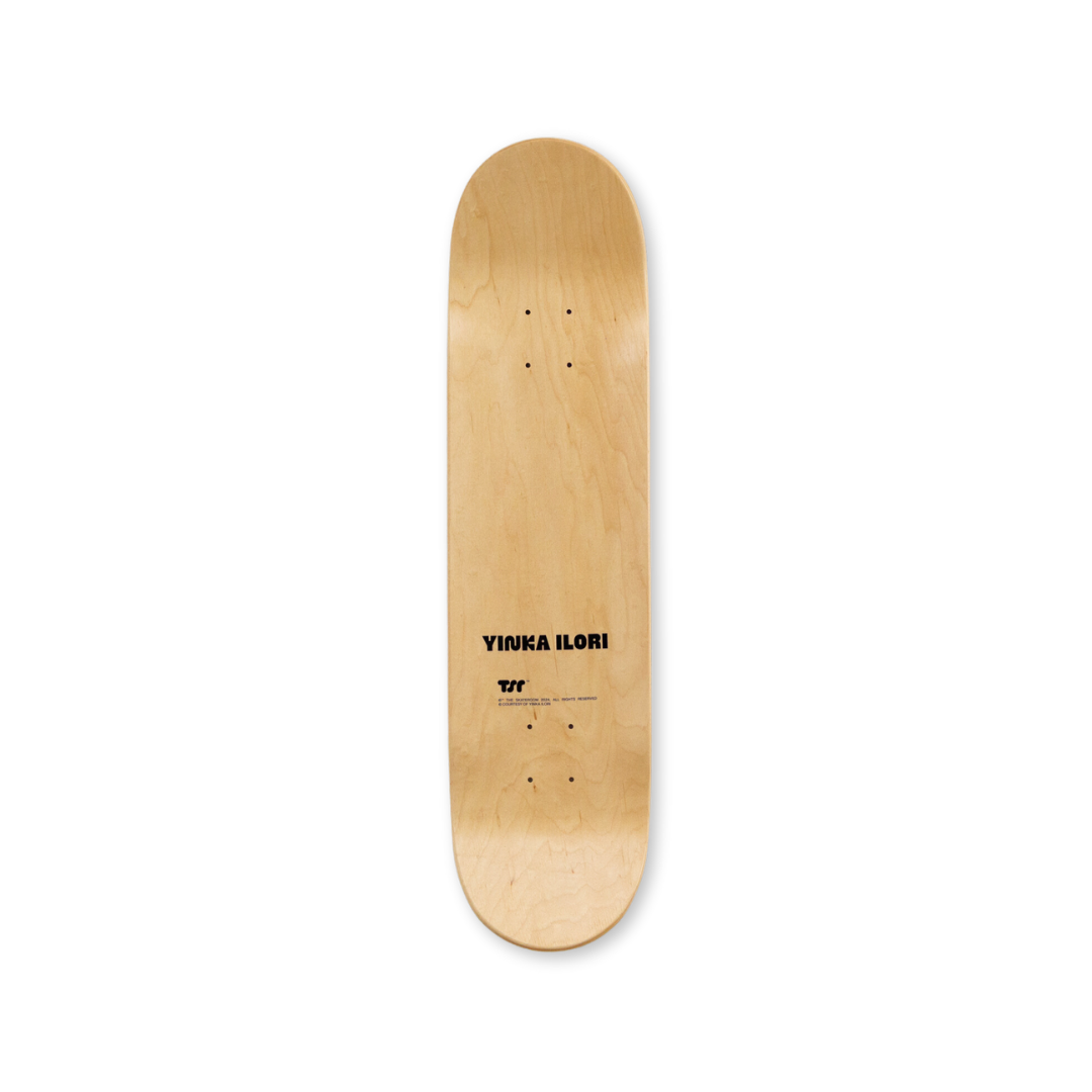 Yinka Ilori's If you can dream then anything is possible skateboard art by the skateroom