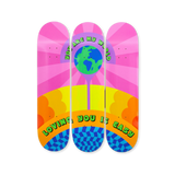 Yinka Ilori's Tryptich You are my world Loving you is easy skateboard art by the skateroom