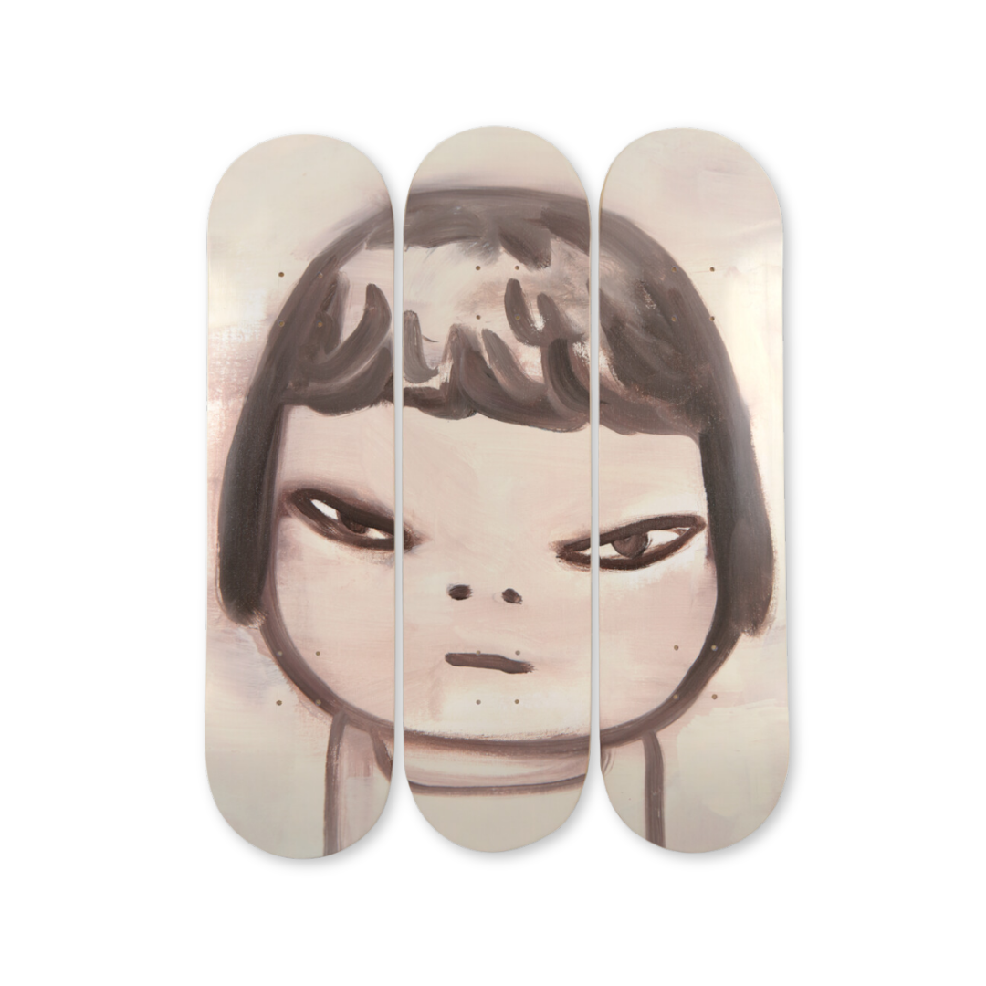 Yoshitomo Nara's Alone in the wind skateboard art by the skateroom