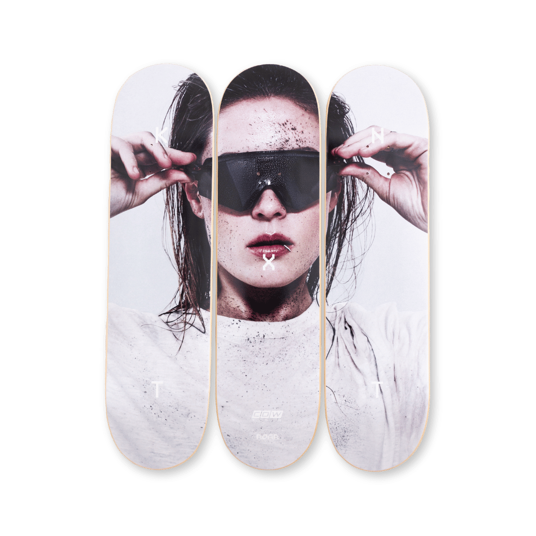 Packshot of Alt ROAR B skate decks by Charlotte de Witte and THE SKATEROOM