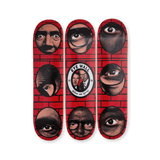 Packshot of Eye Wall skate decks by Gilbert & George and THE SKATEROOM