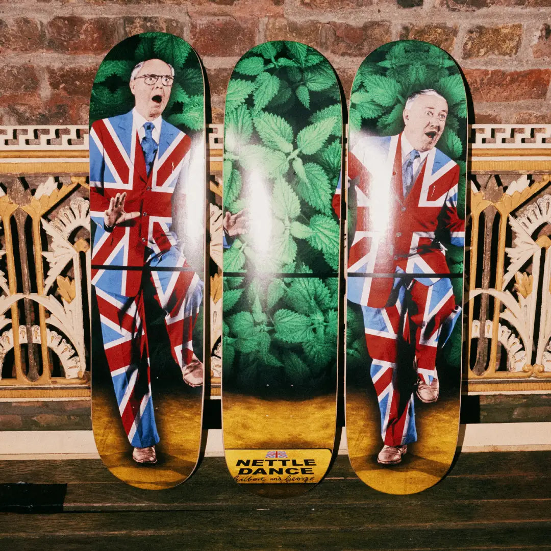 The Nettle Dance triptych by Gilbert & George and THE SKATEROOM.