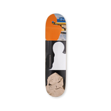 John Baldessari solo skateboard deck with abstract silhouettes and colorful shapes, by THE SKATEROOM.