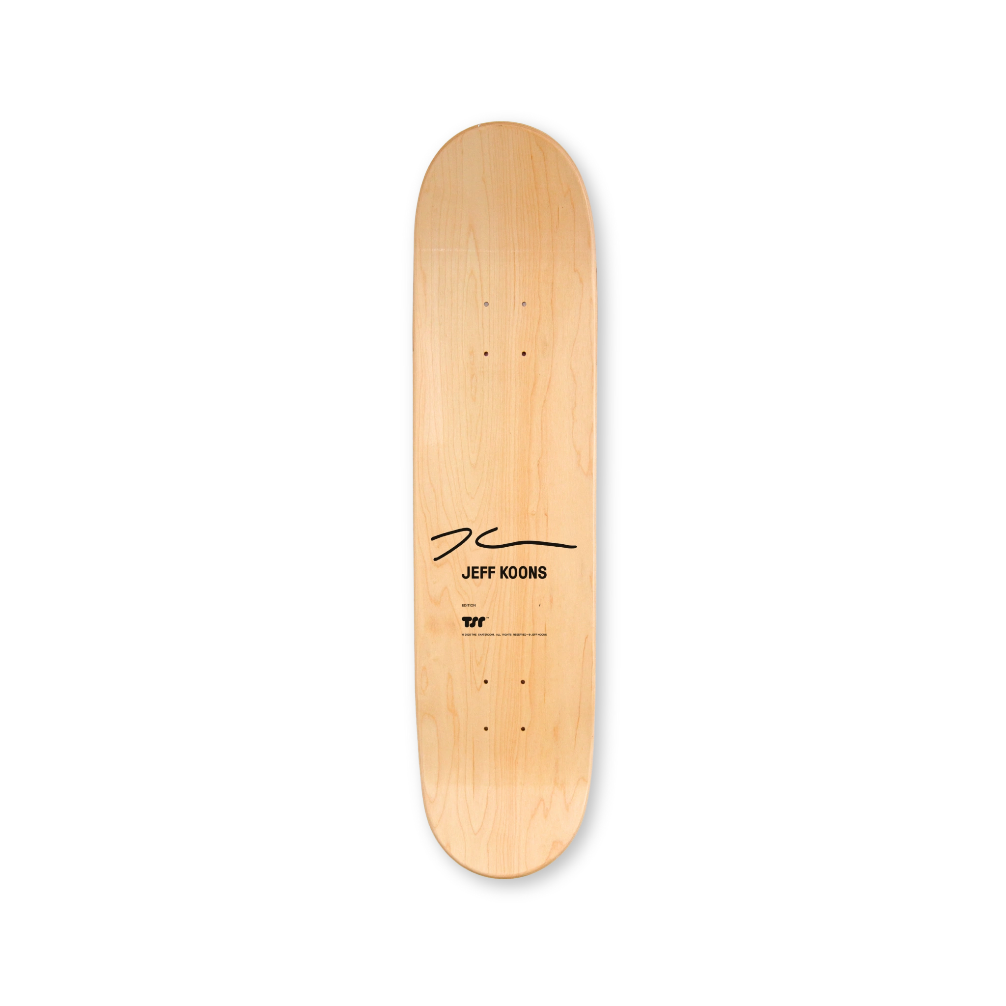 Jeff Koons Lobster Skateboard 2025 edition – top print view on transparent background. Limited time release from THE SKATEROOM.