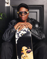 mickalene thomas portrait with her skate art edition by the skateroom