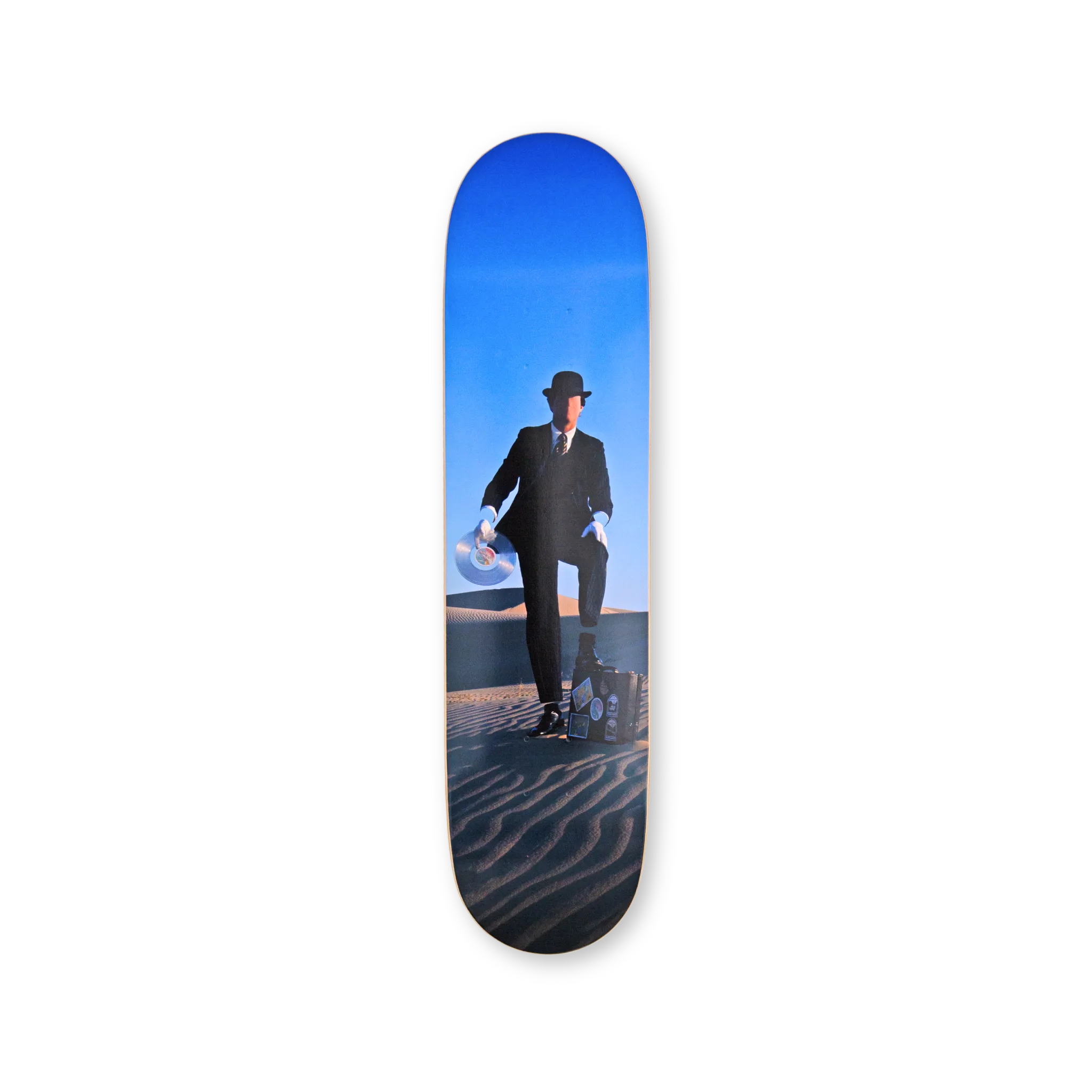 Skate deck with the Invisible Man artwork by Pink Floyd, produced by THE SKATEROOM.