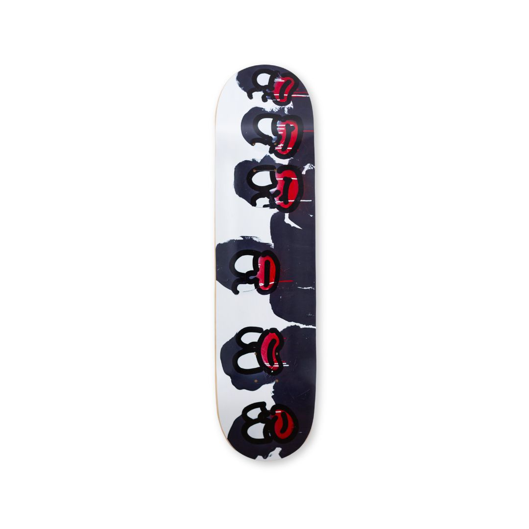 solo skateboard artwork from artist Olaolu SLAWN in collabration with THE SKATEROOM