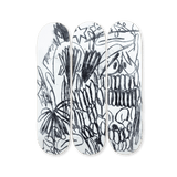 triptych skateboard artwork from artist Olaolu SLAWN in collaboration with THE SKATEROOM