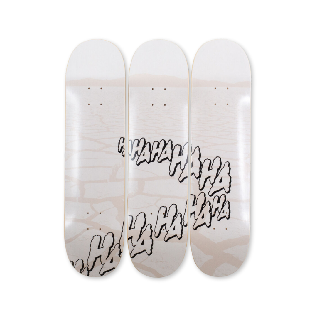 Claudia comte hahaha painting hand signed art edition triptych skatedeck by THE SKATEROOM bottom