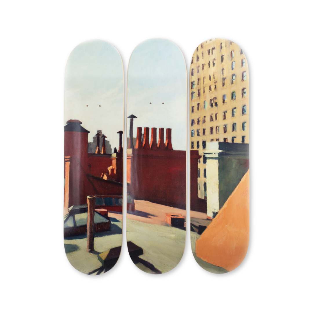 Edward hopper city roofs bottom open edition triptych bottom by the skateroom