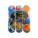 Jean-Michel Basquiat's Skull skateboard art by the skateroom